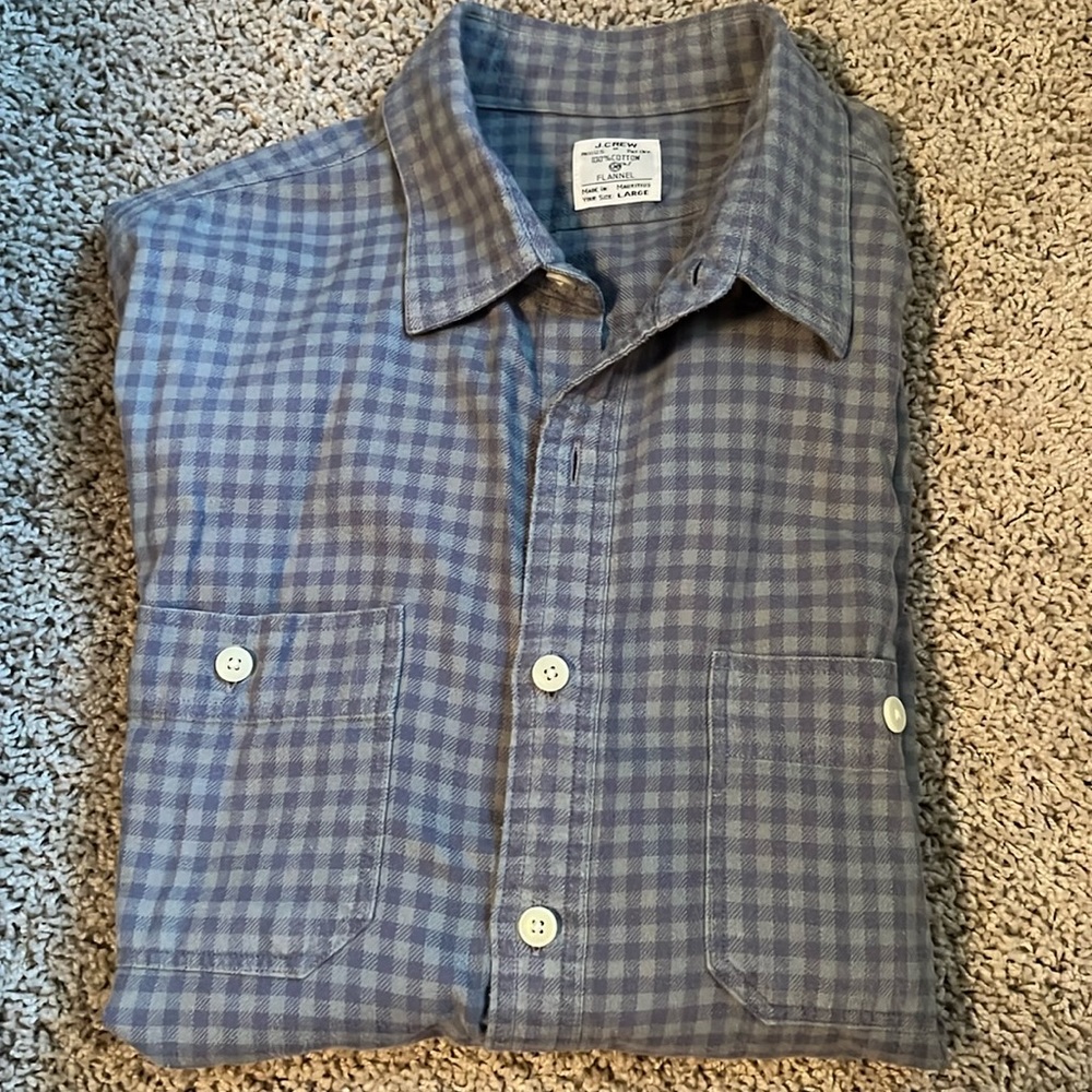 J. Crew men’s button down dress shirt - flannel